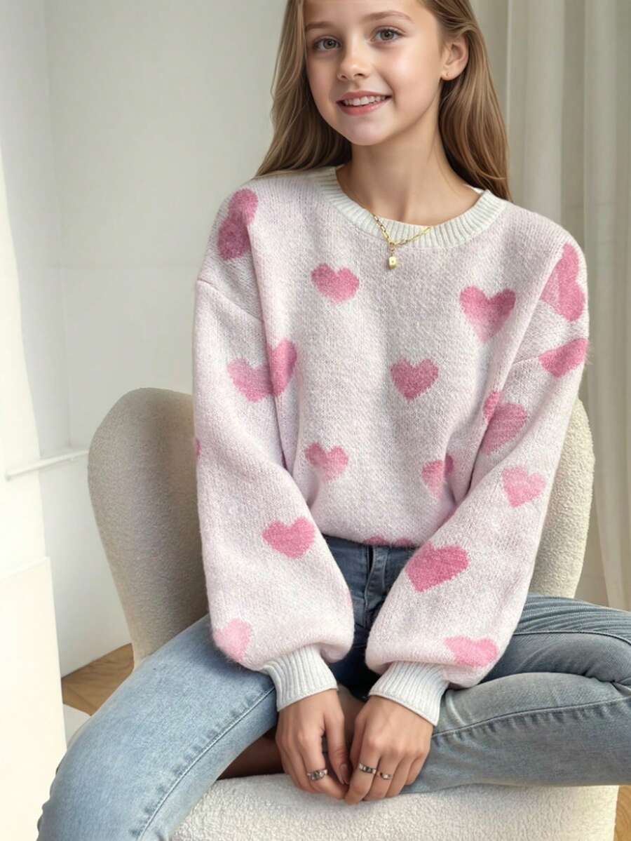 1pc Girls Casual Thick Pullover Sweater, Comfortable & Warm For Autumn/Winter, Soft & Cozy Solid Color Sweater - Perfect For Warm Days And Cold Nights
