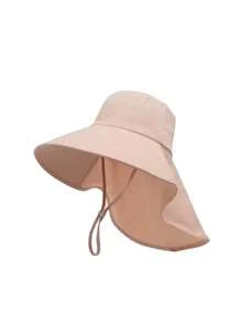 1pc Unisex Sunproof Sun Hat With Neck Cover, Breathable Fishing Hiking Bucket Hat Outdoor Spring Summer, Camouflage Pattern Random