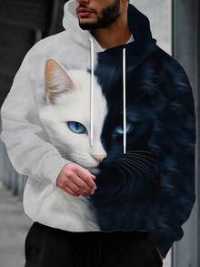 1 pezzo Felpa con cappuccio casual con vestibilità morbida, adatta per l'autunno/inverno