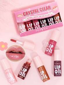 6-Piece Hydrating Lip Oil Gloss Set – Plumping, Nourishing Lip Treatment With Crystal Jelly Finish, Base & Moisturizing Lip Care - Multicolor - View 6