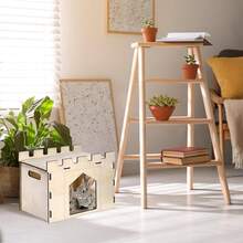 1pc/Set Wooden Rabbit Hideout Castle, Wooden Rabbit Houses And Hideouts For Indoor Bunnies, Chinchillas, Hamsters And Guinea Pigs - Multicolor - View 5
