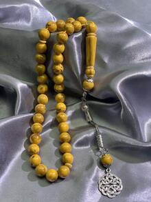 1pc Classic Ink Floral Pattern Resin Bracelet, Suitable For Men's Daily Wear - Beads - View 11