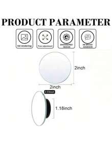 Blind Spot Mirrors, 2 Inch Round HD Glass Frameless Convex Rearview Exterior Accessories With Adjustable Wide Angle Stick, Suitable For Cars, SUVs And Trucks - Multicolor-1pc - View 5