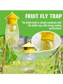 Innovative Fly Trap Bottle - No Electricity/Battery Required, Yellow And Clear Design With Hanging Hook, And Harmless Fly Catcher For Summer, Plastic For Indoor/Outdoor Use - Multicolor - View 9