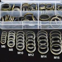 100 件/盒汽车油底壳排放垫片套件，排放塞垫片橡胶排放塞垫片更换密封套件，20 件 M6 - 20 件 M8 - 15 件 M10 - 15 件 M12 - 20 件 M14 - 10 件 M16
