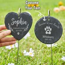 Personalized Pet Memorial, Custom Pet Memorial Stone, Engraved Pet Gravestone, Pet Tombstone, Pet Memorial Gift, Engraved Stone Garden Marker, Dog Condolence Gift - Multicolor - View 2