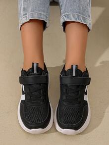 2026儿童春夏秋季学生跑步鞋，低帮双层网面运动鞋，幼儿网面鞋，女童休闲透气运动鞋 - 黑色 - 查看 6