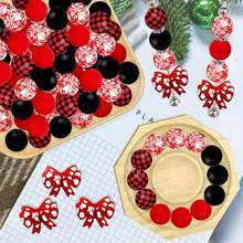 25/28/64pcs Wavy Dot Bow Silicone Bead Set - Perfect For DIY Keychain, Bracelet And Pen Accessories | Multiple Colors And Patterns, Keychain Accessories | Smooth Surface Beads - Beads & Bead Combinations - Bow Series - View 5