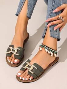 新款春夏时尚品牌 H Style 女士拖鞋，休闲系带一脚蹬罗马凉鞋，舒适一脚蹬穆勒凉鞋，颜色有黑色、米色、棕色、平底、压花、沙漠钥匙、法式优雅水钻厚底坡跟凉鞋、沙滩鞋、简约室内外拖鞋、鳄鱼纹金属装饰平底凉鞋