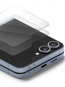 3 片钢化玻璃屏幕保护膜适用于 Z Flip 5/6/Galaxy Z Flip 7 FE，9H 硬度，高分辨率，表面光滑，兼容手机壳屏幕保护必需品，适用于日常防护、办公室、家用手机屏幕保护膜手机配件防水防震防摔防刮防指纹全覆盖