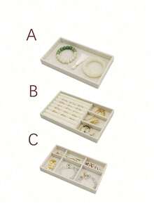 Khay trưng bày trang sức nhung 6 trong 1, hộp đựng trang sức dung lượng lớn, hộp đựng trang sức chia ngăn độc lập, giá đựng trang sức nhiều ngăn tối giản, ngăn kéo xếp chồng được dùng để đựng bông tai, dây chuyền, vòng tay, lắc chân, nhẫn, kẹp tóc, băng đô, v.v. Thích hợp cho du lịch, mùa tựu trường, trang trí phòng. - Màu be - Xem 25