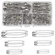 220件套银质别针，适用于DIY、围巾固定、丝巾固定。防锈，可用作服装、包袋、饰品和校服配饰的针。万圣节圣诞礼物