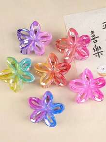 1 Stücke/7 Stücke geometrisches Muster Party süße Streetstyle Cut Out Farbverlauf Frangipani ABS Kunststoff Haarklammer Kombi-Set, sommerlicher Strandmode Haaraccessoires für Frauen Haarklammern, Haarspangen, Haarklammern, Haarklammern, Haarklammern, Haarklammern, Haarklammern, Blumen für Urlaubsoutfits Frau
