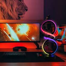 1 Stück nordische kreative Ring Schreibtischlampe, 36 Beleuchtungsmodi, farbige Lauflichter, Stimmungsbeleuchtung