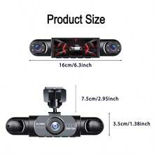 4-Channel Dash Cam, 360° Panoramic View, Front, Rear, Left And Right Recording, Equipped With 8 Infrared Night Vision Lights, Wide Angle Lens, Loop Recording, G-Sensor, Parking Monitoring, Built-In 150mAh Battery. - 4 Camera - View 8