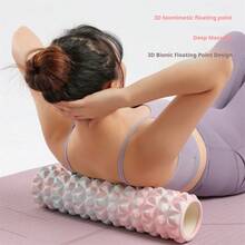 1个30*8厘米/45*12厘米迷彩泡沫轴，肌肉按摩，健身房瑜伽锻炼，肌肉放松，滚筒，户外运动，家庭普拉提，中空按摩工具 - 彩色 - 查看 4