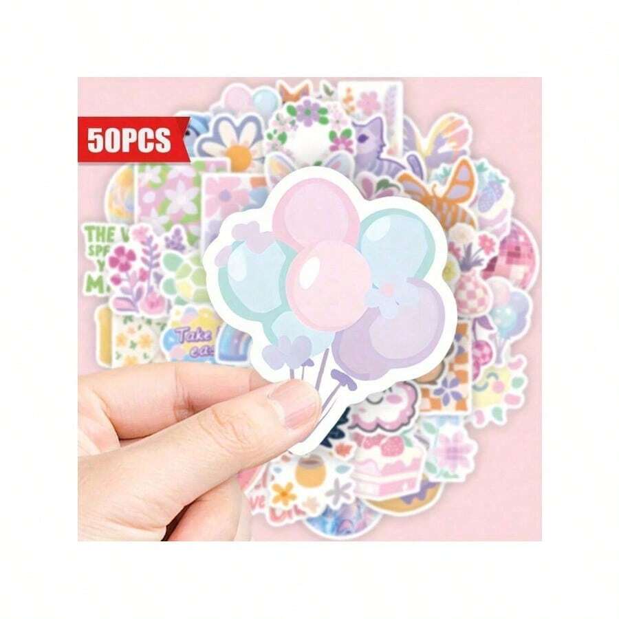 50Pcs Light Waterproof Coated Stickers - Includes Floral, Animal, And Dessert Designs - Perfect For Laptops, Phones, Guitars, Water Bottles, Cars, Tablets, Luggage, And More - Perfect For Parties, Rewards, And Holiday Gifts
