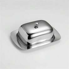 1 pezzo Piatto per il burro, Piatto per il formaggio in acciaio inossidabile, Rastrelliera portaoggetti per il formaggio, Perfetto per conservare il burro in cucina