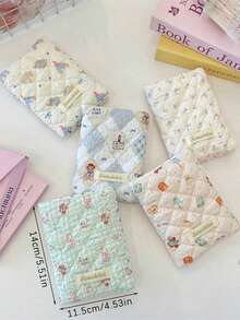 1 件可爱图案印花绗缝女孩旅行护照包、女士护照夹、护照套、文件存储保护套、卡包、钱包、多功能手提包、柔软面料可容纳护照、银行卡、登机牌、身份证、钞票，适用于旅行、度假、节日、送给朋友的生日礼物、伴娘礼物、妈妈礼物、教师礼物、情人节礼物、旅行必需品、邮轮必需品、宿舍必需品 - 彩色 - 查看 9