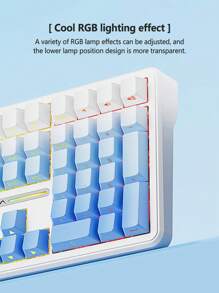 AULA F108 Three-Mode Mechanical Keyboard, Supporting Wired/Wireless Connection, 108 Fully Arranged Layout, Cool RGB Lighting Effect, Compatible With Windows/IOS System, Ergonomic Design, Suitable For Connecting Computers And Notebook Devices.