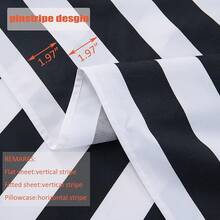Best Season 4 Piece Bed Sheet Set - Full Size - Soft Microfiber Bedding Sheet Set, Deep Pocket, Stain, Fade & Wrinkle Resistant (Plaid Black & White), Luxury Comfortable - 黑白條紋 - 查看 5