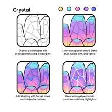 Deluxe 50-Page How To Draw Patterns Step-By-Step Guide Theme Coloring Book: 20 Colouring Pages Inside To Guide How To Coloring. Fun & Creative Art Book - Spacious Pages, Vibrant Full-Color Illustrations For Beginners & Artists - Doodle Art Techniques & Watercolor Effects, Artistic Learning, Playful Design, Paper Quality, Easytoread Typography - 50-page How to Draw Patterns - View 6