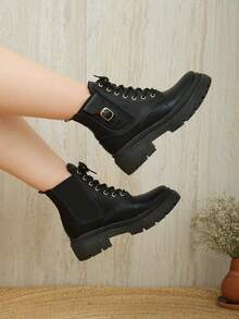 botin casual, botin de moda y comodos - Negro - Ver 2