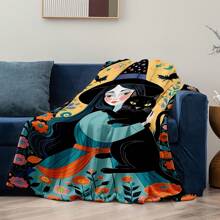 1PC Features Anime Characters And Cute Cat Patterns On A Soft, Warm, Convenient, Lightweight, And Multifunctional Flannel Blanket With Cute Cat And Flower Patterns On Top. Suitable For Sofas, Beds, Bedrooms, Living Rooms, Offices, Camping, And Travel. It Is An Ideal Gift For Friends, Family, Sons, Daughters, Brothers, Sisters And Parents For New Year, Christmas, Halloween And Birthday