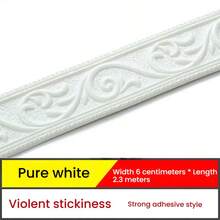 1/2/3pcs Self-Adhesive Foam Baseboard Trim, Waterproof Anti-Collision Wall Corner Decor, 3D Foam Decorative Skirting Baseboards For Living Room