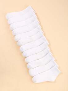 6/12/24 Đôi tất trẻ em màu trắng phù hợp cho cuộc sống hàng ngày, đa năng cho bé trai và bé gái, tất trẻ em cho mùa tựu trường - Nhiều màu - Xem 4