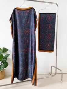 2pcs Faux Silk Peacock Print Shawl Scarf, Various Styles, Women Beach Cover Up, Sun Protection, Satin Scarf, Multifunctional Wear For Dress - Multicolor - View 26