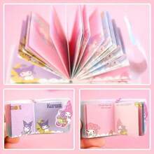 Sanrio 2pcs Sanrio Mini Shared Notebooks, With Colorful Pages And Pockets, Cute Couple Memo Pads, Creative, Hanging Style Cartoon New Rilakkuma Mini Sharing Notebook 50 Sheets, Student Fashion Waterproof Leather Cover With Beaded Chain Diary, Children Mini Pocket Notebook, Cartoon Memo Pad, Kuromi Bean Bag New Style. (Random Style & Color) School Supplies, School Essentials, Back To School, School, Back To School Supplies