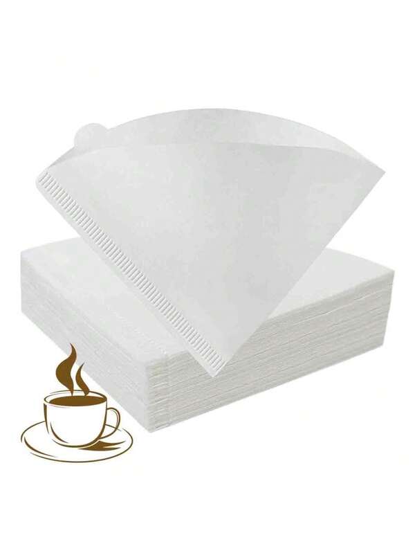 100pcs Coffee Filter Paper, 100 Sheets. 01 Type Hand Brewing Coffee Filter Paper, 1-2 Cup Capacity Single-Use Conical Paper Coffee Filter, Compatible With Conical Drip Coffee Pot And Drip Coffee Machine (Natural Wood Pulp Model)