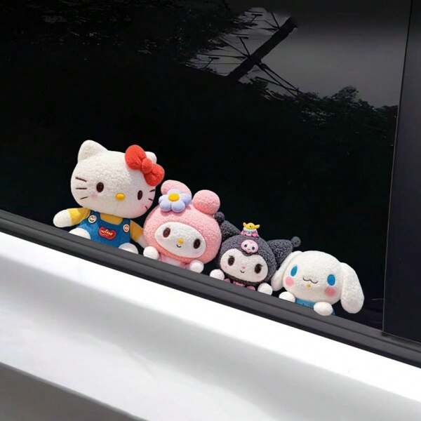Sanrio 1 pieza Pegatinas 3D creativas de dibujos animados Furikko, adecuadas para scrapbooks, envoltorios de regalo, regalos de fiesta y proyectos creativos DIY. Se pueden usar como decoraciones interiores y exteriores de automóviles y son una opción de regalo ideal.