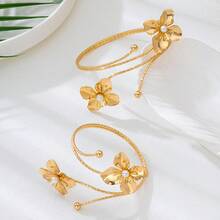 1 套油滴花手镯和手链开口袖口套装，红色和绿色简约优雅设计，时尚百搭，适合女性日常、派对、婚礼场合 - 彩色 - 查看 6