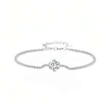 1 件优雅女士 S925 纯银手链，闪亮星光珠宝腕饰，派对/生日礼物 - 銀色 - 查看 5