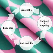 Best Season 4 Piece Bed Sheet Set - Full Size - Soft Microfiber Bedding Sheet Set, Deep Pocket, Stain, Fade & Wrinkle Resistant (Plaid Black & White), Luxury Comfortable - Plaid Pink & Green - View 5