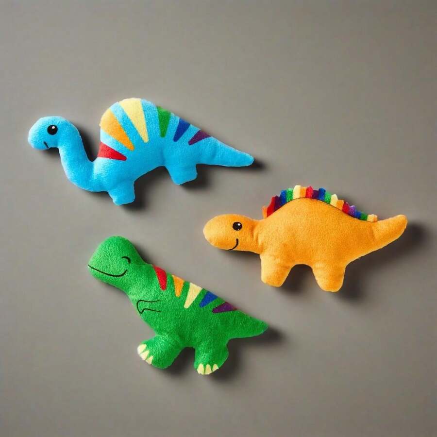Dino Plush Cat Toy Set - 3pk