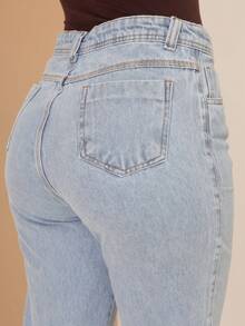 Calça Mom Jeans Feminina Cintura Alta Tecido Reforçado 100% Jeans Algodão Vintage