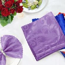 50 Pack Jacquard Satin Napkins 17x17 Inches Damask Dinner Decor Scalloped Square Silky Wedding Napkins Smooth Table Cloth For Restaurant Graduation Party Lime Green