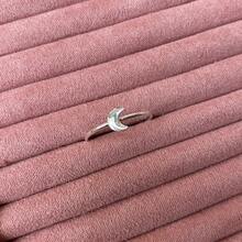 Anel Regulável Lua Banhada a Prata - Prata - Visão 1