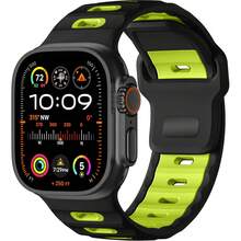 Color Blocking Sport Band Compatible With Apple Watch Ultra Men Women 49mm 46mm 45mm 44mm 42mm 41mm 40mm 38mm, Soft Silicone Strap Solo Loop Wrist Bands Compatible With IWatch Series 10 9 Ultra 2 SE 8 7 6 5 4 3 2 1