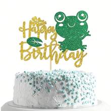 1pc Elephant Happy Birthday Cake Topper/Baby Children 1st Birthday Zoo Cake Decor/Baby Shower/Cute Elephant Wild Animal Theme Birthday Party Decorations - Gold Glitter - Multicolor - View 16