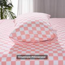 Best Season 4 Piece Bed Sheet Set - Full Size - Soft Microfiber Bedding Sheet Set, Deep Pocket, Stain, Fade & Wrinkle Resistant (Plaid Black & White), Luxury Comfortable - 珊瑚白格子 - 查看 2