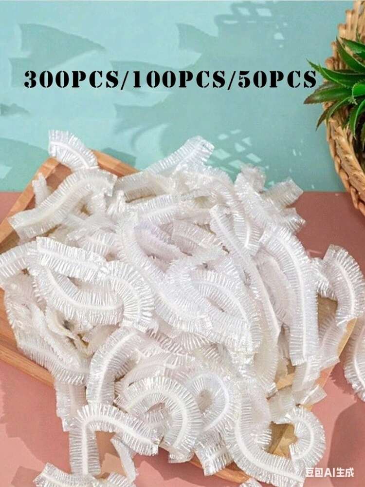 300 piezas Bolsas reutilizables para almacenamiento de alimentos, extra grandes y gruesas, envoltura de plástico blanco, bolsas conservantes de PE, almacenamiento de cocina, empaque de plástico para el hogar, almacenamiento de sobras - Blanco - Añade 2