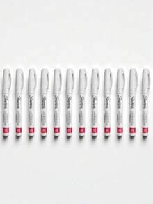 12 Marcadores de tinta blanca Sharpie Marcador de pintura, punta media, blanco, paquete de 12 - Blanco - Ver 3