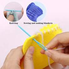 50 szt. plastikowych igieł do szycia ręcznego, igły do włóczki, duże oczka do cerowania, do robienia na drutach, haftu gobelinowego i nawlekania wełny, 7 cm z pudełkiem