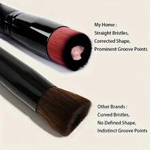 1支黑色宋牌平头粉底刷，适用于液体、膏状和粉状化妆品，适合所有肤质，可用于化妆、点涂和遮瑕，打造均匀妆容，是旅行必备佳品，也是情人节礼物的理想之选。价格实惠，是送给女性的礼物，也适合化妆师使用，是专业化妆师的理想之选。 - 黑色 - 查看 5