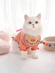 Knitted Cartoon Embroidered Bib For Pet Dogs And Cats, Cute And 3d Design