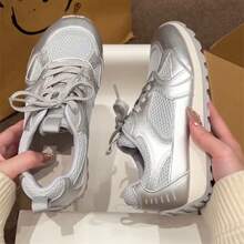 Women Casual Athletic Shoes - 銀色 - 查看 2